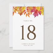 Rustikale Herbstlaubs Garland Hochzeit Tischnummer (Rückseite)