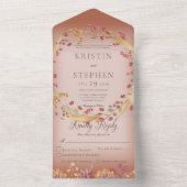 Rustikale Herbstleaf & Berry Wreath Rust Abendesse All In One Einladung (Innen Boden)