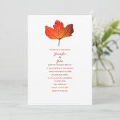 Rustikale Herbstleaf Burnt Orange Maple Classy Wed Einladung (Stehend Vorderseite)