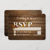 Rustikale Herbstleaf UAWG Wedding RSVP Karte (Vorne/Hinten)
