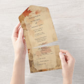 Rustikale Herbstleaves All In One Einladung (Abreißen)