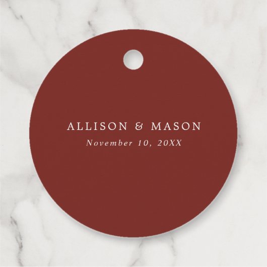 Rustikale Herbstleaves fallen Wreath-Hochzeit Geschenkanhänger (Rückseite)