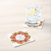 Rustikale Herbstleaves fallen Wreath-Hochzeit Rechteckiger Pappuntersetzer (Vor Ort)