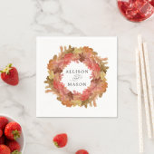 Rustikale Herbstleaves fallen Wreath-Hochzeit Serviette (Beispiel)