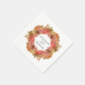 Rustikale Herbstleaves fallen Wreath-Hochzeit Serviette (Ecke)