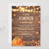 Rustikale Herbstleaves Pumpkin Baby Dusche Einladung (Vorderseite)