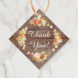 Rustikale Herbstleaves Pumpkin Brautparty Gefallen Geschenkanhänger