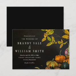 Rustikale Herbstleaves Pumpkin Hochzeitseinladunge Einladung