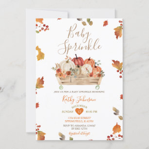 Rustikale Herbstleaves Pumpkin Patch Baby Sprinkle Einladung