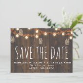 Rustikale Herbstleuchten und Blätter Save the Date Ankündigung (Stehend Vorderseite)