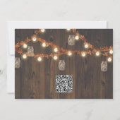 Rustikale Herbstleuchten und Blätter Save the Date Ankündigung (Rückseite)