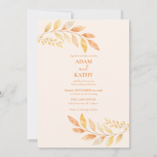 Rustikale herbstliche botanische Hochzeitseinladun Einladung