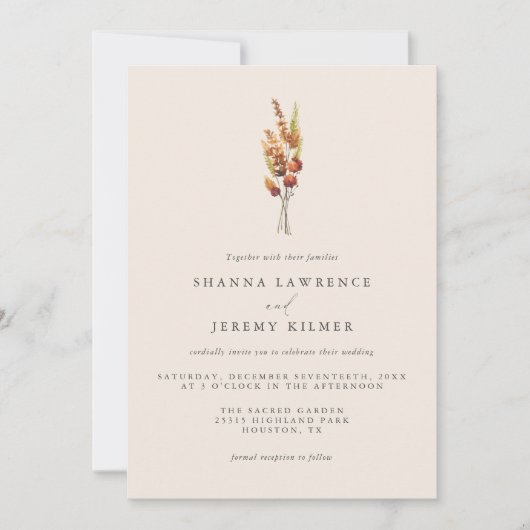 Rustikale Herbstliche Elegante | Einladung (Vorderseite)