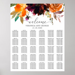 Rustikale herbstliche Hochzeit Sitzordnung Poster