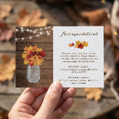 Rustikale Herbstlichter Hochzeitsräume Begleitkarte