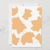 Rustikale Herbstmapelleaf Lachs Orange White Weddi Einladung (Rückseite)
