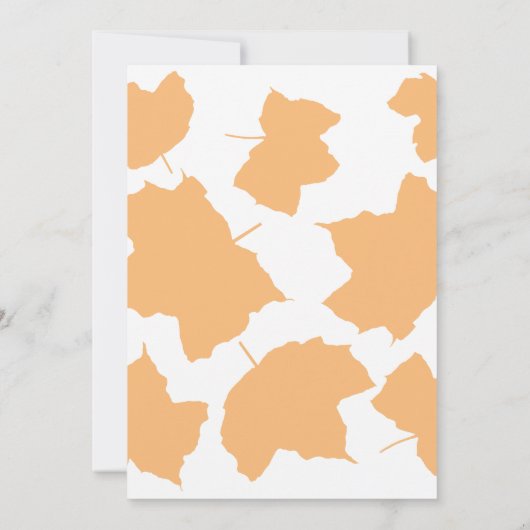 Rustikale Herbstmapelleaf Lachs Orange White Weddi Einladung (Rückseite)