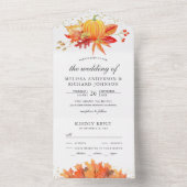 Rustikale Herbstmaple-Blätter Pumpkineseihe All In One Einladung (Innen Boden)