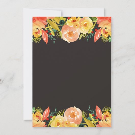 Rustikale Herbstpfirsichfarbene Hochzeit im Herbst Einladung (Rückseite)