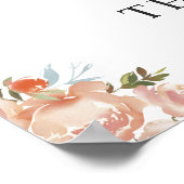Rustikale Herbstpfirsichhochzeit Begrüßungszeichen Poster (Ecke)
