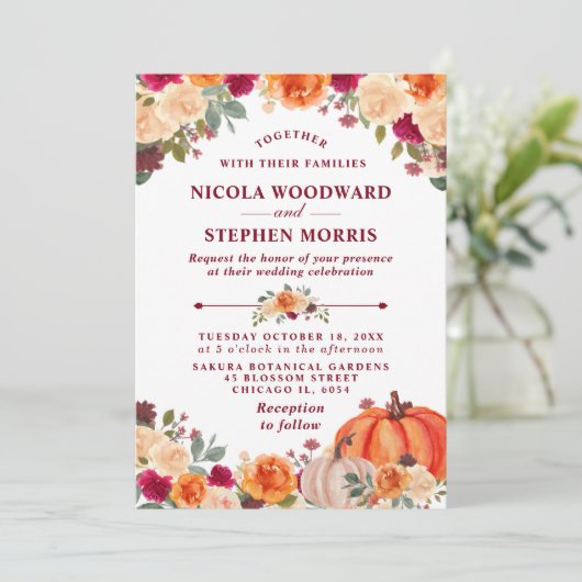 Rustikale Herbstpfropfen Einladung (Stehend Vorderseite)