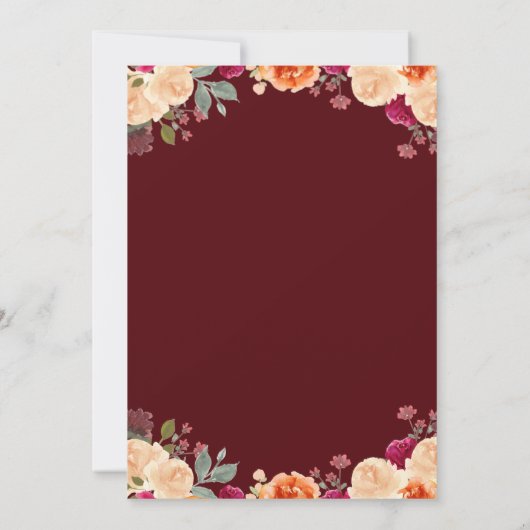 Rustikale Herbstpfropfen Einladung (Rückseite)