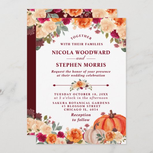 Rustikale Herbstpfropfen Einladung (Vorne/Hinten)