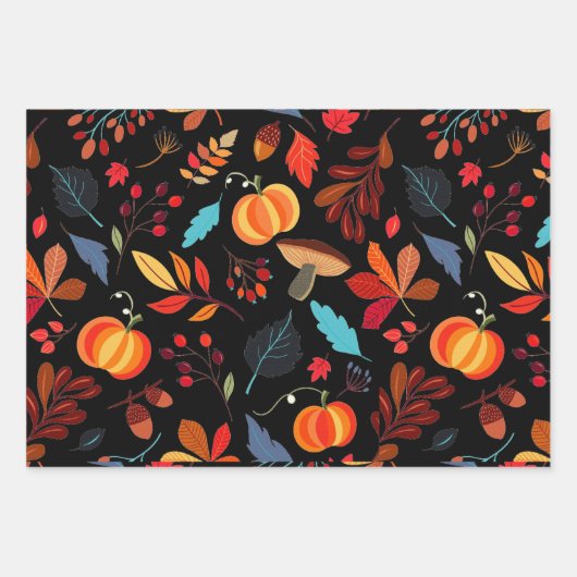 Rustikale Herbstpumpen 3-Set Geschenkpapier Set (Vorderseite)