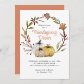 Rustikale Herbstpumpen Blumenfreunde Einladung (Vorne/Hinten)