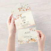 Rustikale Herbstpumpen und Blume All In One Einladung (Abreißen)