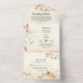 Rustikale Herbstpumpen und Blume All In One Einladung (Innen Boden)