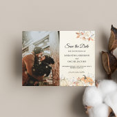 Rustikale Herbstpumpen und Blume Ankündigungspostkarte