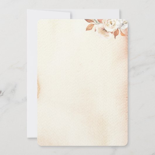 Rustikale Herbstpumpen und Blume Einladung (Rückseite)