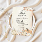 Rustikale Herbstpumpen und Blume Einladung