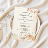 Rustikale Herbstpumpen und Blume Einladung