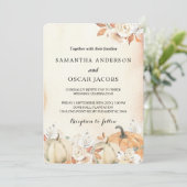 Rustikale Herbstpumpen und Blume Einladung (Stehend Vorderseite)