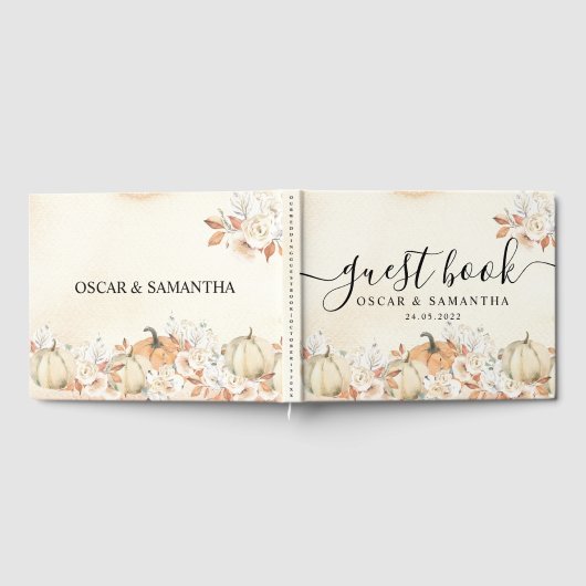 Rustikale Herbstpumpen und Blume Gästebuch (Voll)