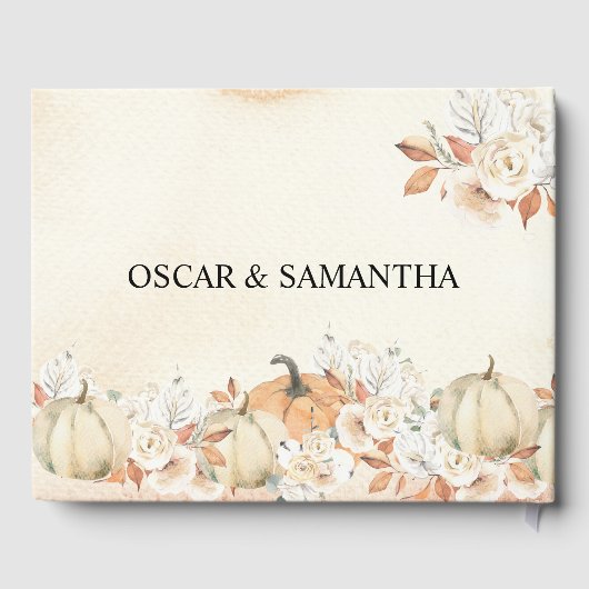 Rustikale Herbstpumpen und Blume Gästebuch (Rückseite)