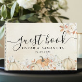 Rustikale Herbstpumpen und Blume Gästebuch