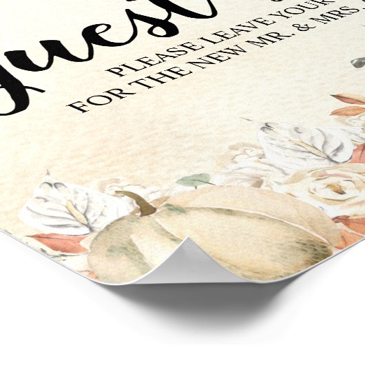 Rustikale Herbstpumpen und Blume Poster (Ecke)