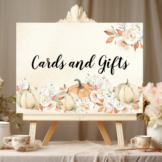 Rustikale Herbstpumpen und Blume Poster