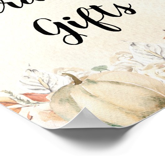 Rustikale Herbstpumpen und Blume Poster (Ecke)