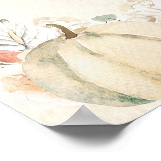 Rustikale Herbstpumpen und Blume Poster (Ecke)