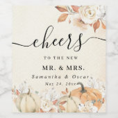 Rustikale Herbstpumpen und Blume Weinetikett (Einzelnes Label)