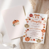 Rustikale Herbstpumpen und Bows Kinderdusche Einladung