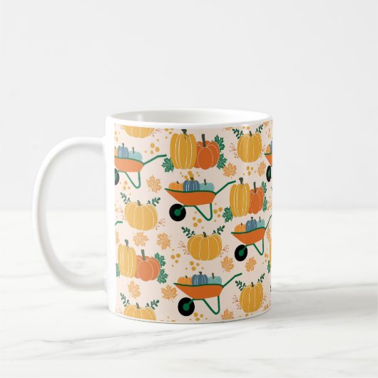 Rustikale Herbstpumpen und Gartenbauernhaus Kaffeetasse (Links)