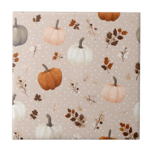Rustikale Herbstpumpen und Herbstlaub Fliese
