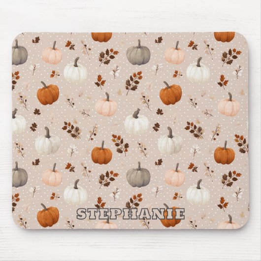 Rustikale Herbstpumpen und Herbstlaub Mousepad (Vorne)