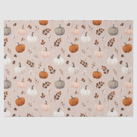 Rustikale Herbstpumpen und Herbstlaub Seidenpapier (Vorderseite)