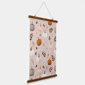 Rustikale Herbstpumpen und Herbstlaub Wandteppich Mit Holzrahmen (Gewinkelt)